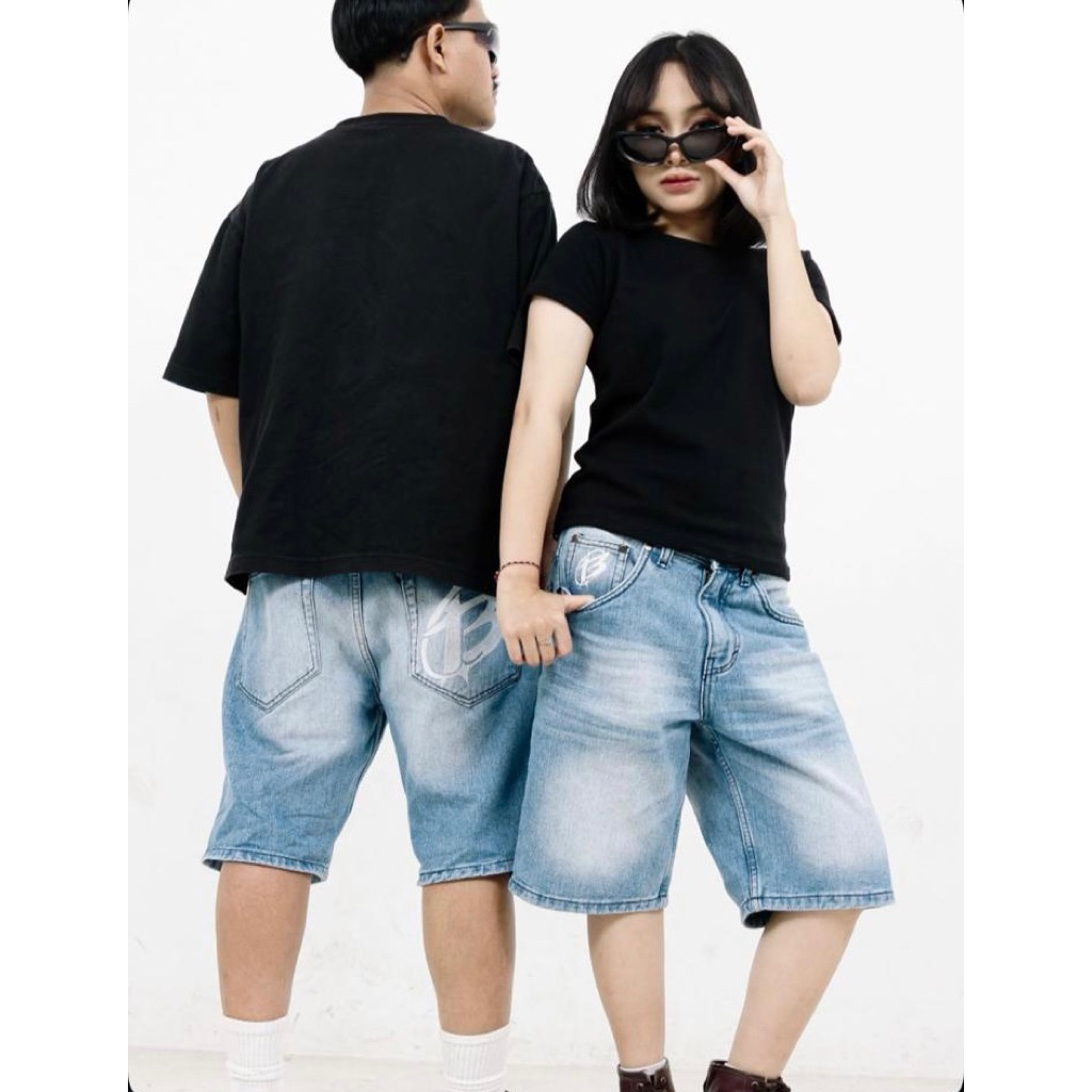 Washed Baggy Jorts 3/4