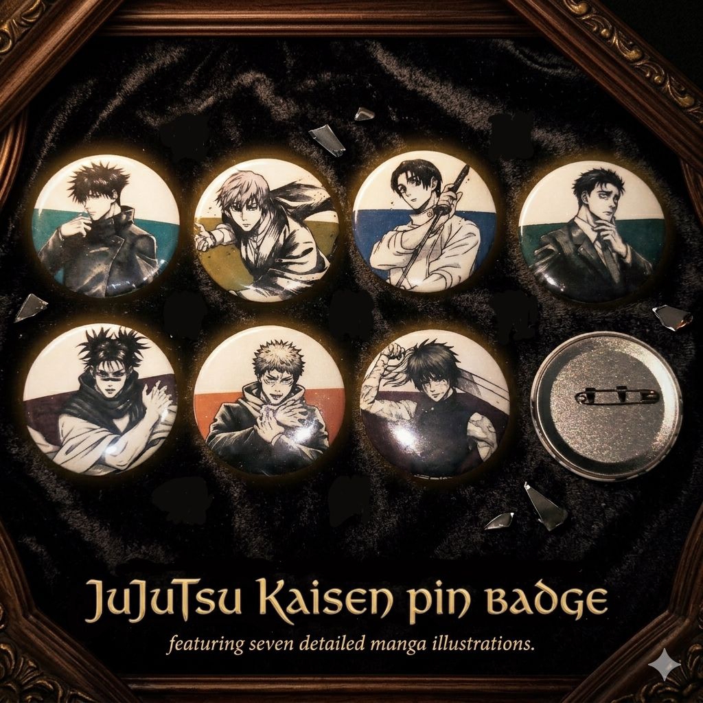 Glitter beige Pin Jujutsu Kaisen Marchendise choso / Maki  Zenin / Hiromi Higuruma / Megumi / Yuta O