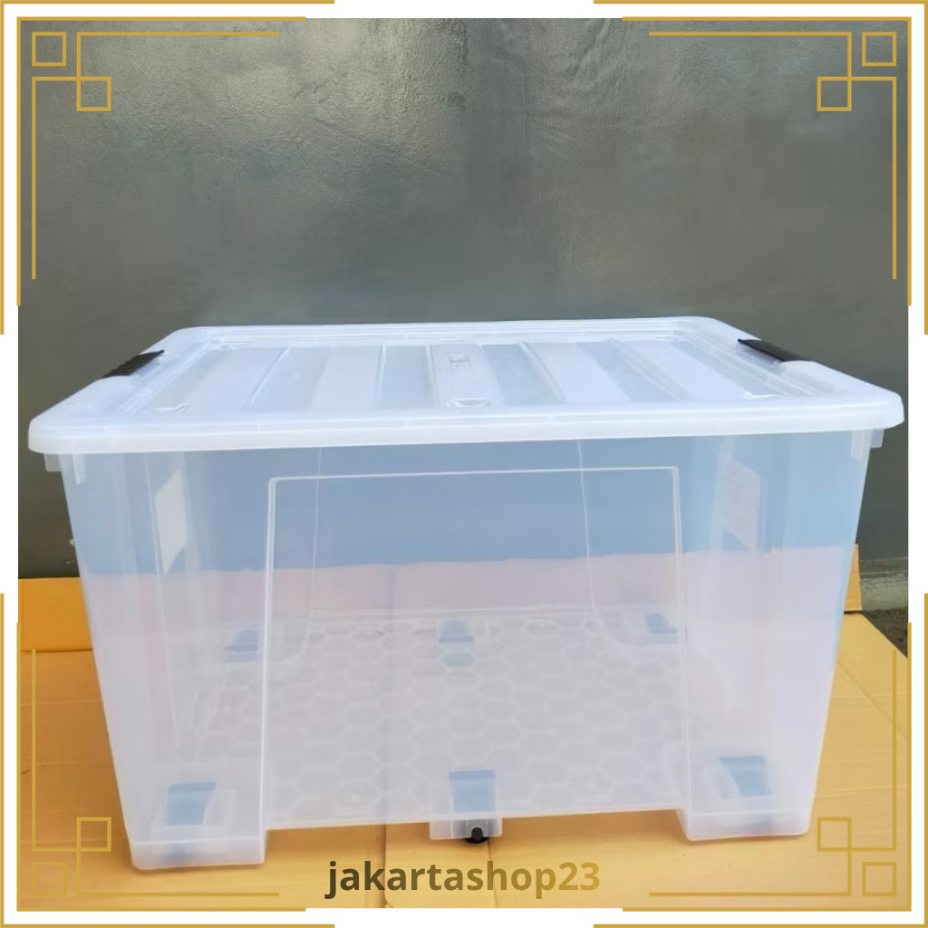 Ezy Box Container Ez 148 Liter Bening Transparan Kontainer Box Plastik Kotak Penyimpanan Xtra Besar