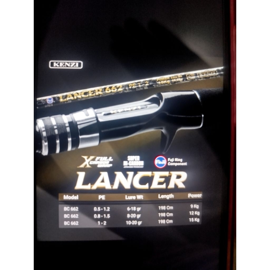 Joran Pancing Kenzi Lancer 662 Guides - Spinning Baitcasting 180cm
