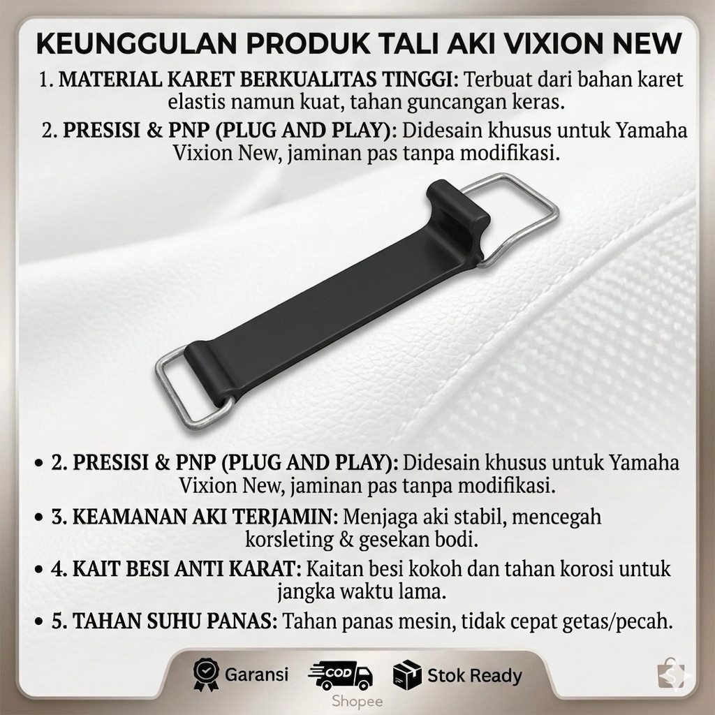 Karet Sabuk Tali Pengikat Aki VIXION NEW 1PA 2TP NVL NVA / Aksesoris Vixion New NVA Ori