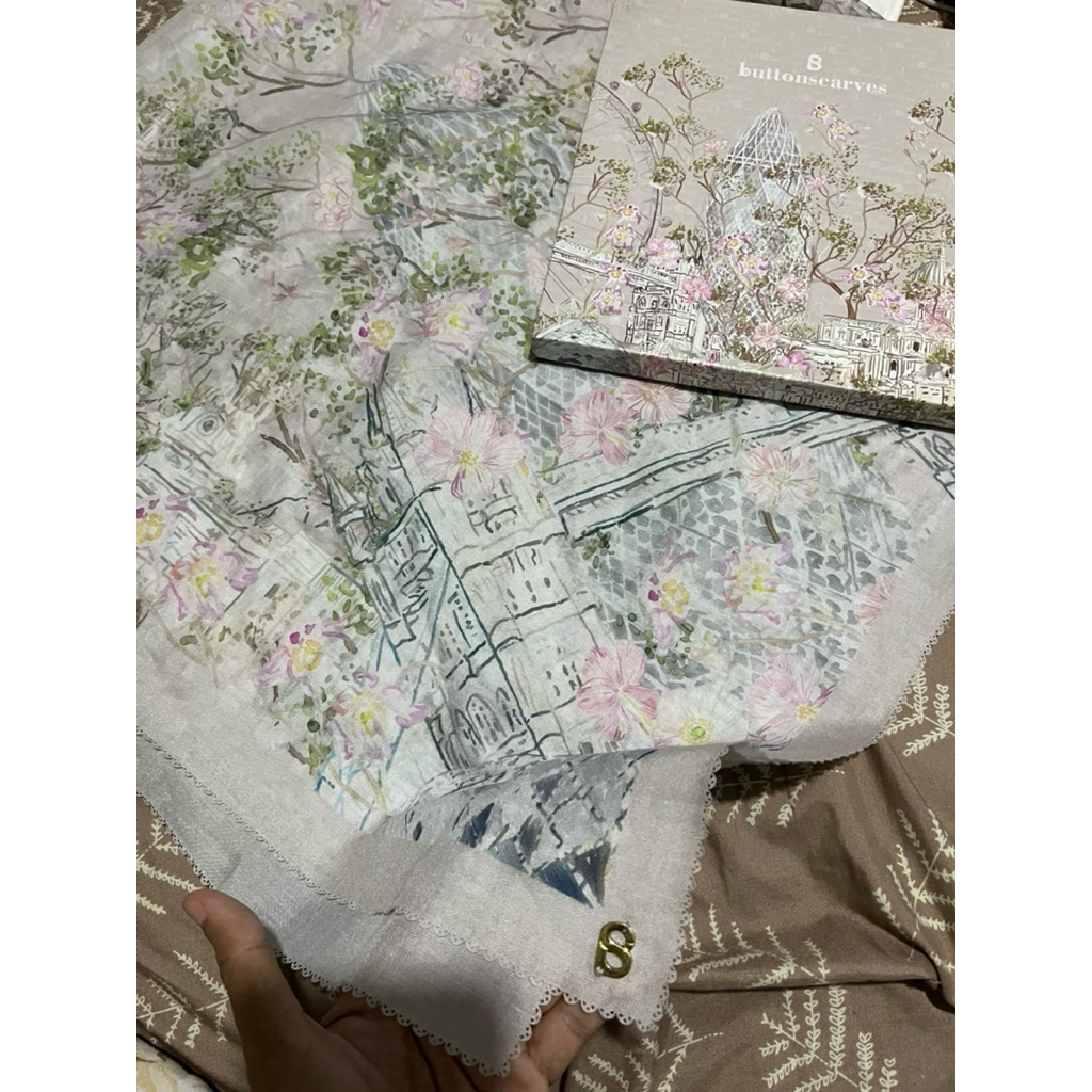 Pl the british scarf Buttonscarves warna ash grey