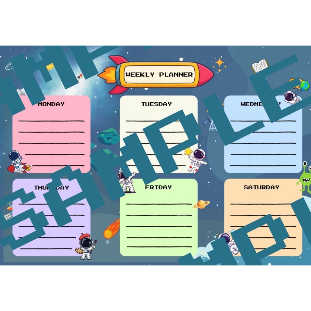 jadwal sekolah/jadwal piket tema astronot