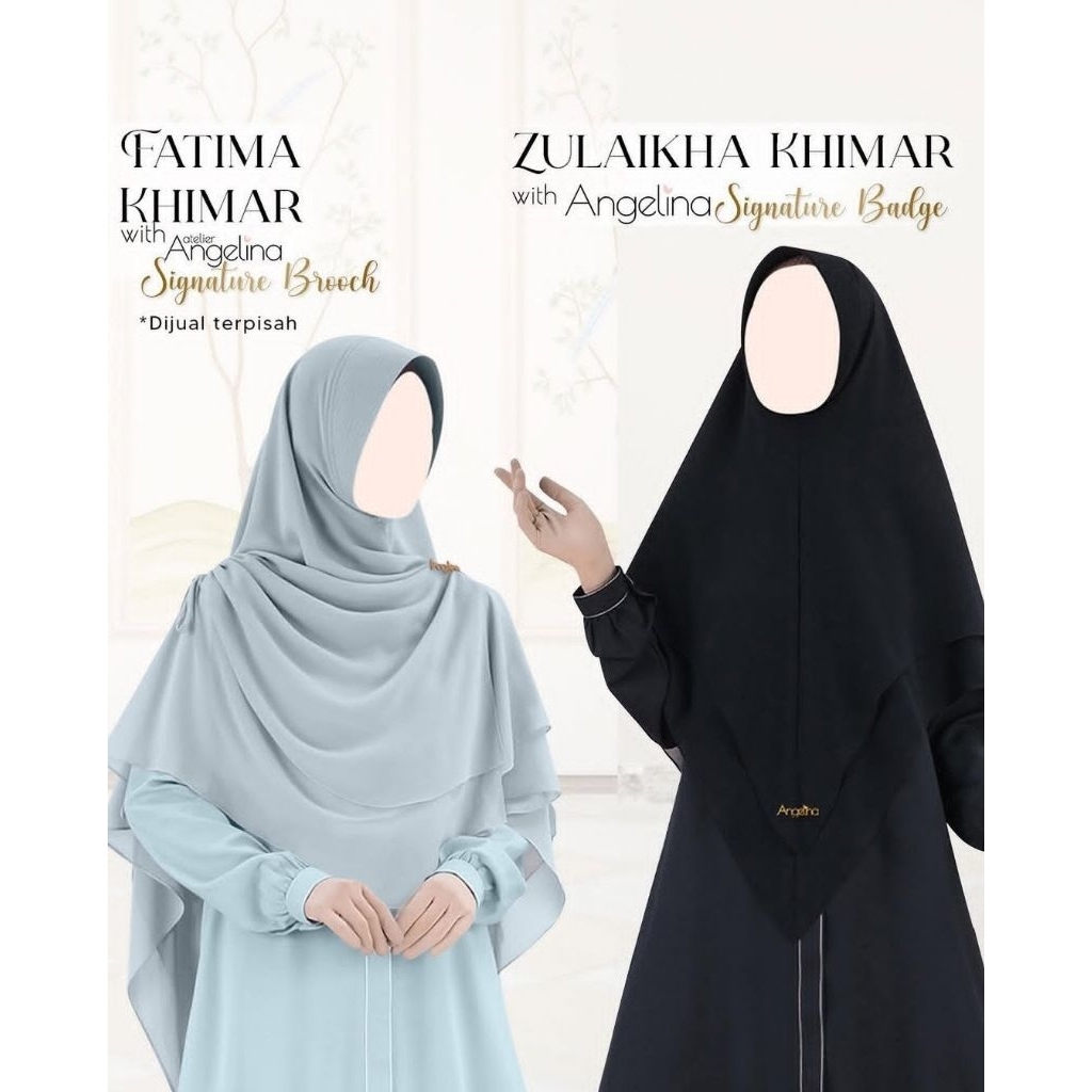 ATELIER ANGELINA ZULFAT KHIMAR REJECT SALE | ZULAIKHA HARDPAD POWDER BLUE XL | FATIMAH HARDPAD BLACK