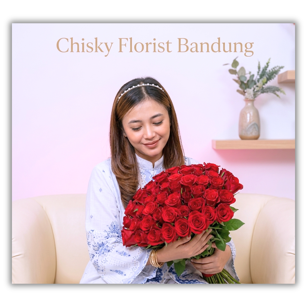 TOKO BUNGA BANDUNG / BUNGA MAWAR MERAH PERTANGKAI