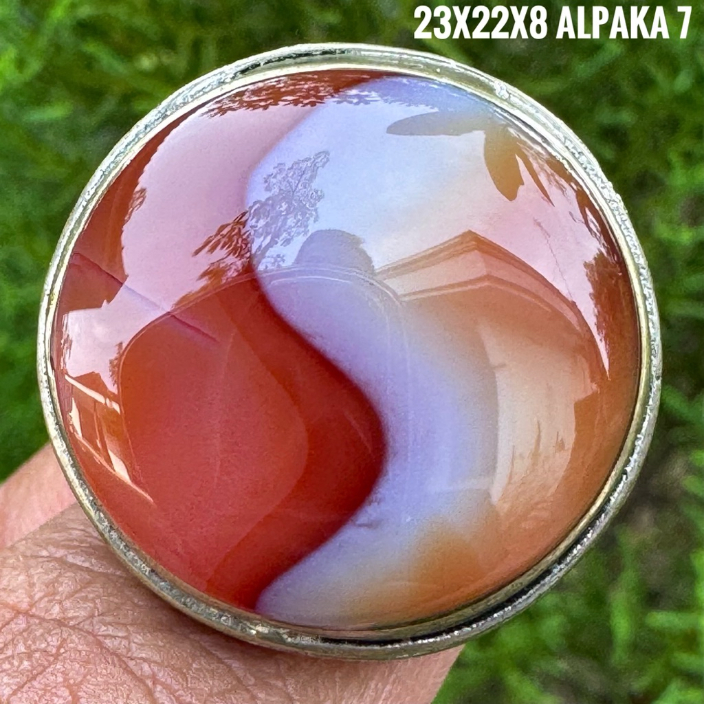 Cincin Batu Akik Natural Yin Yang