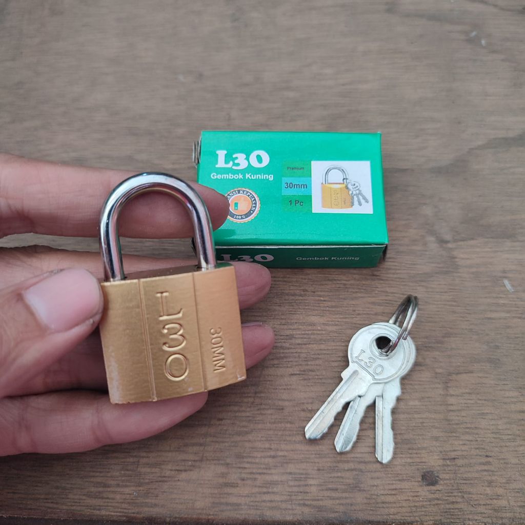 Gembok Kuning 30 mm Leher Pendek kunci gembok pintu rumah kamar gerbang