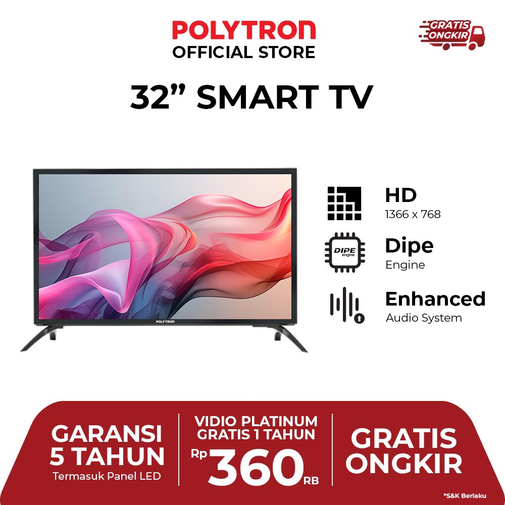 TV POLYTRON 32 INCH SMART DIGITAL TV - BISA YOUTUBE - 32CV1869 / 32CV2269 SMART TV LED POLYTRON - 32