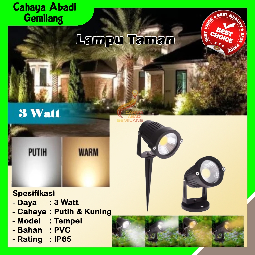 Lampu Taman Tancap/Tempel Lampu Sorot LED / Lampu Spot Sorot Taman Tancap/Tempel Lampu Taman Led /Ha