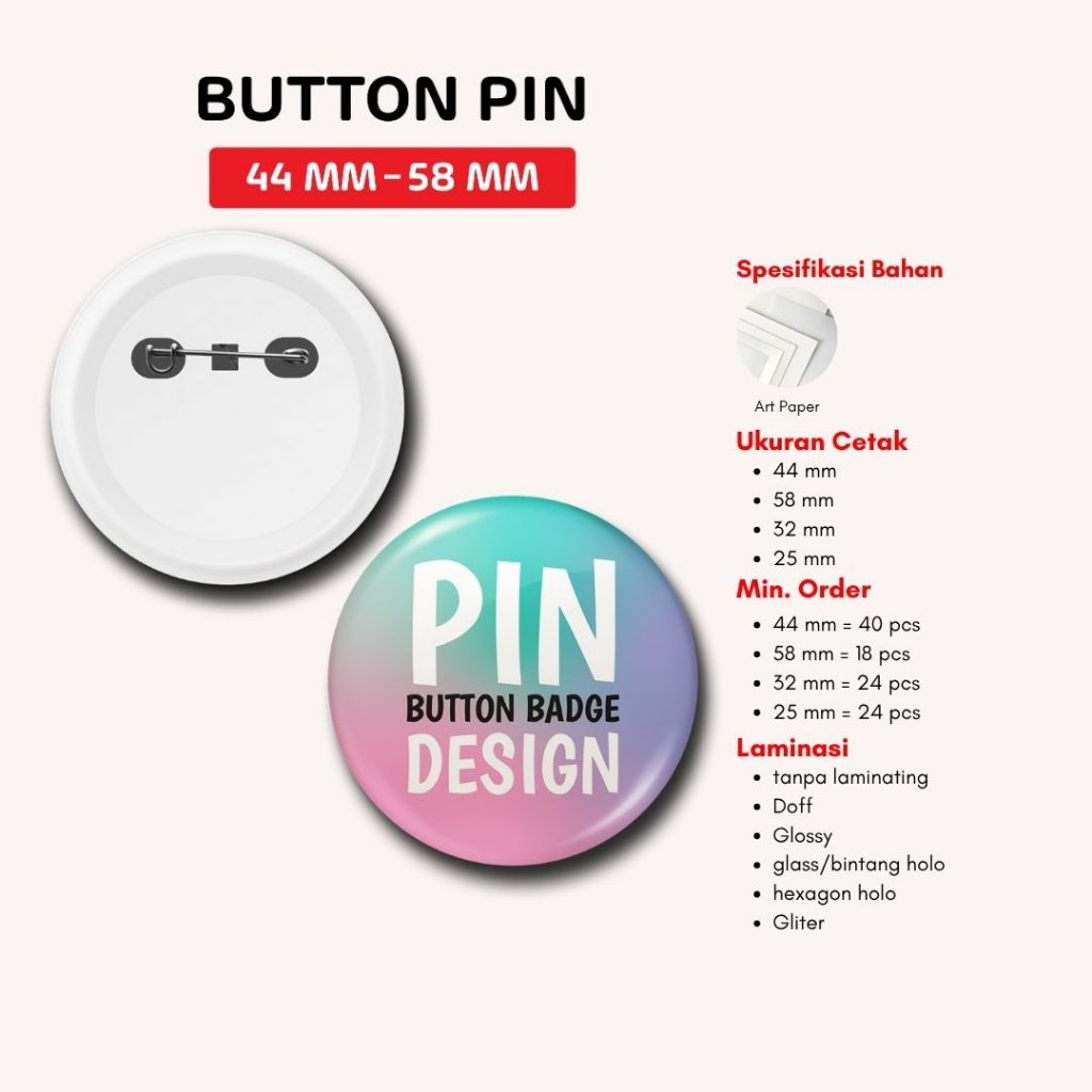 Pin Bulat Custom / Souvenir Pin Custom Lucu