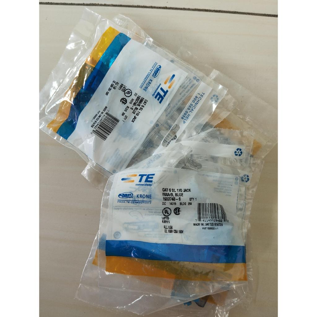 AMP MODULAR CAT 6 SL 110 JACK 568A/B BLUE ORIGINAL ASLI