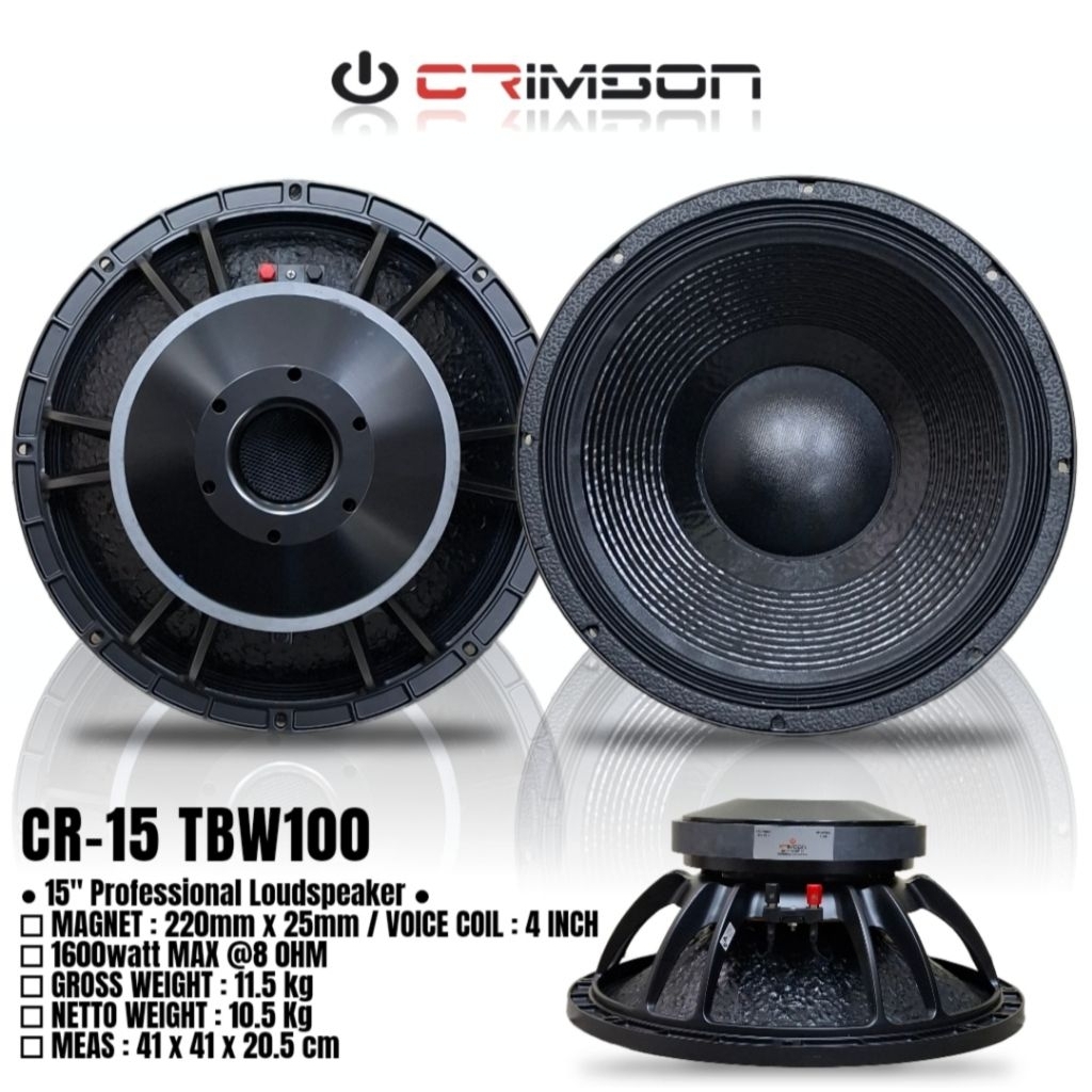 CRIMSON CR-15 LS1000 / CR-15 TBW100 15 Inch Speaker Subwoofer Professional 1000W 1500W 1600W 8 Ohm O