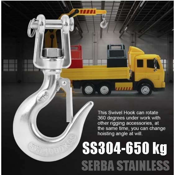 Stainless Steel 304 SS 304 SWIVEL LIFTING HOOK 650KG