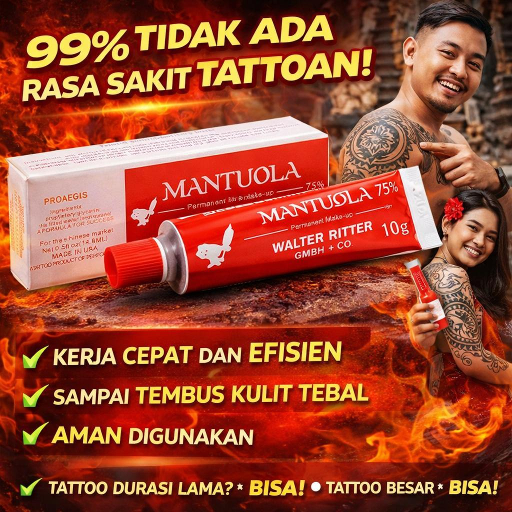 MANTUOLA 75% Krim Perawatan Tato & Sulam Alis Bibir Cream Kecantikan Semi Permanen