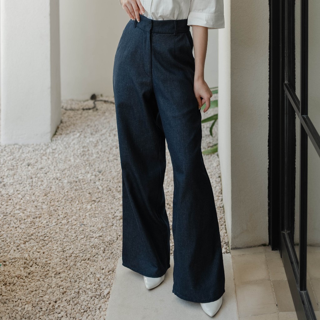 Beatrice Clothing Jogja Fins Denim Pants - Celana Panjang Wanita | Celana Panjang Highweist