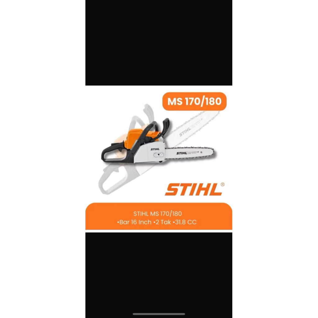 PROMO MESIN POTONG KAYU SENSO MS170/MS180 MODEL BARU STIHL ORIGINAL BAR LASER 16-INCH