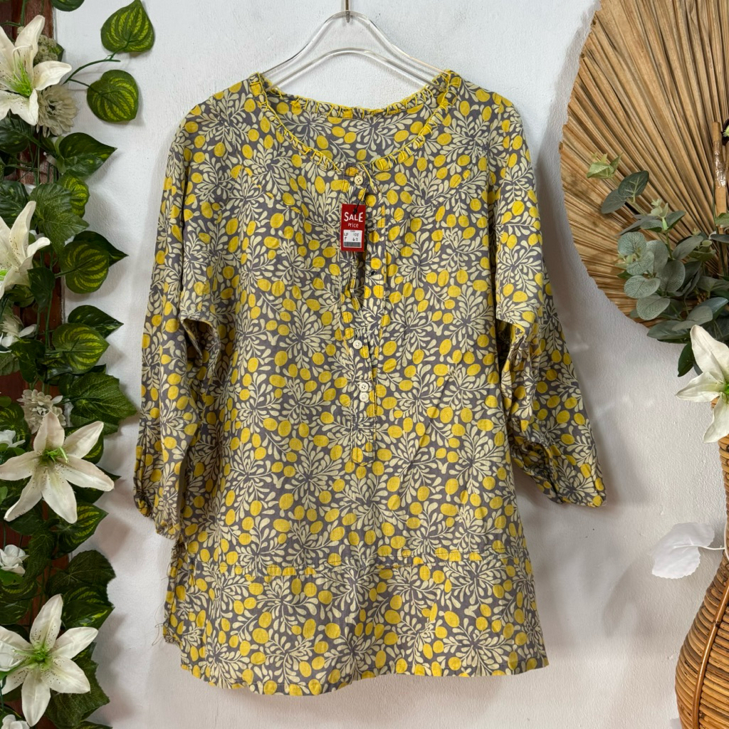 Blouse Chiffon Cream floral