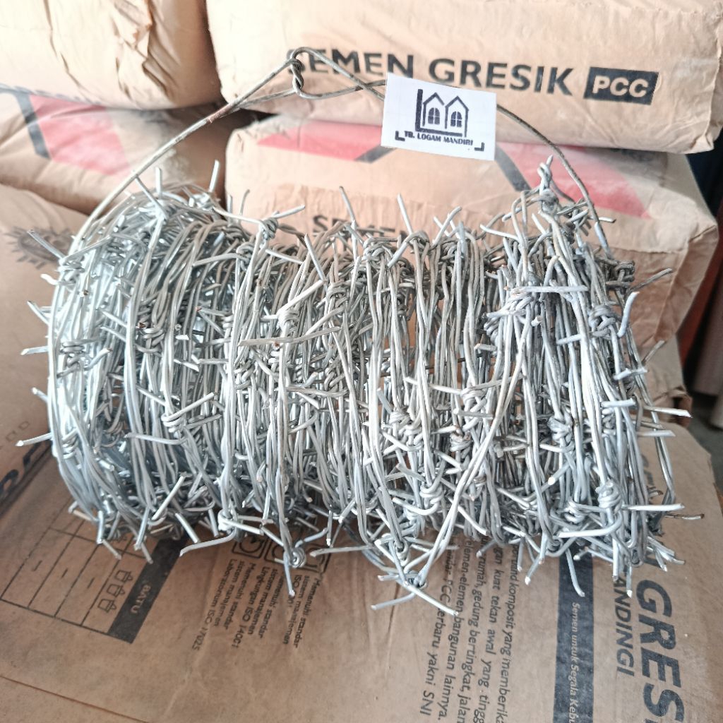 Kawat Duri Besi Galvanis Pengamanan Pagar Rumah (1Rol 4kg)