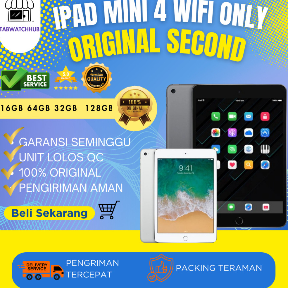 Ipad Mini 4 Bekas Original Apple Tablet 7.9 Inch WiFi Tablet Apple Second Ipad Tablet iPad Mini 4 Se