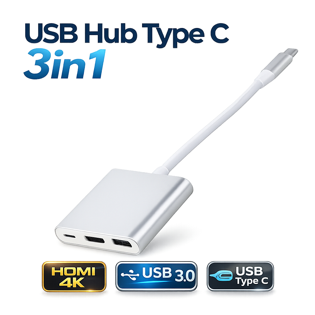 USB Type C to HDMI 3in1 Converter Adapte