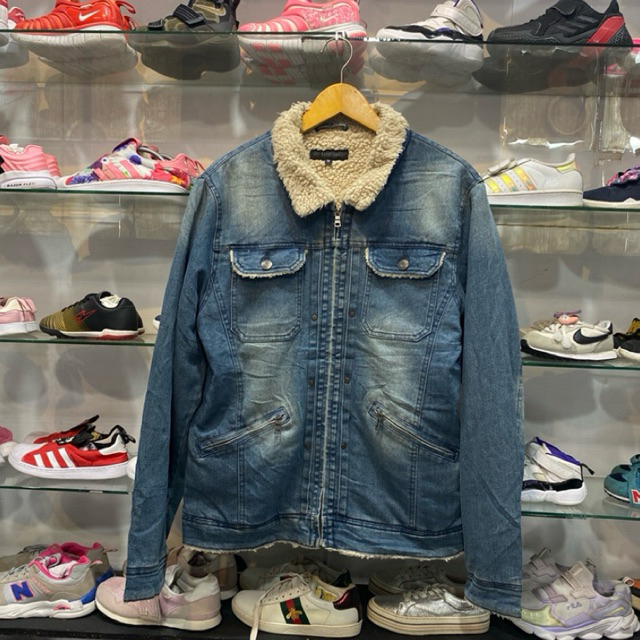 IN THE ATTIC ZIPER JACKET DENIM SHERPA