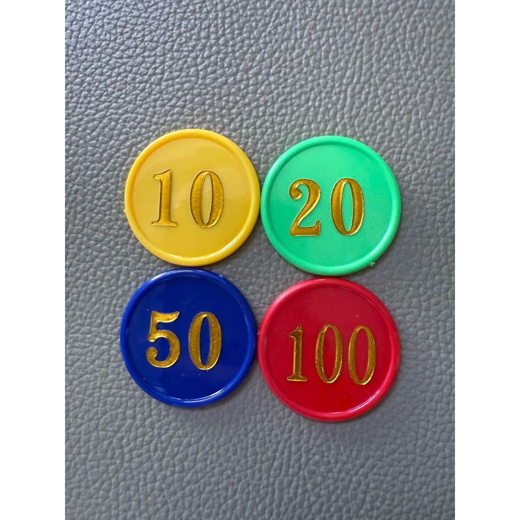 NO MINIMUM ORDER ECERAN Mahjong Chip Koin Chip Poker Chip Angka 10, 20, 50, 100 satuan