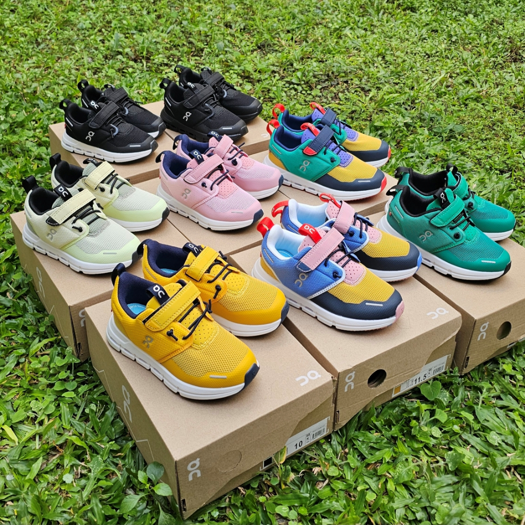 On Cloud Play Kids Running Sneakers / Sepatu Sneakers Anak Velcro / Sepatu Sekolah anak / Sepatu On 