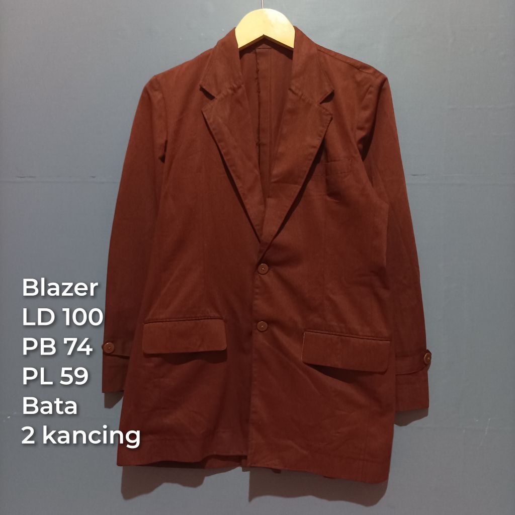 Jas Blazer Pria Wanita Warna Bata Bekas Pakai Secondhand