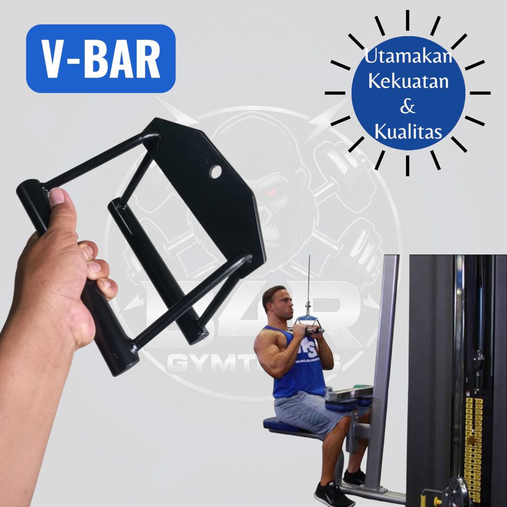 V-BAR PULL DOWN GRIP HANDLE PULL DOWN GRIP BAR ALAT OLAHRAGA FITNESS DIRUMAH HANDLE GYM AKSESORIS GY