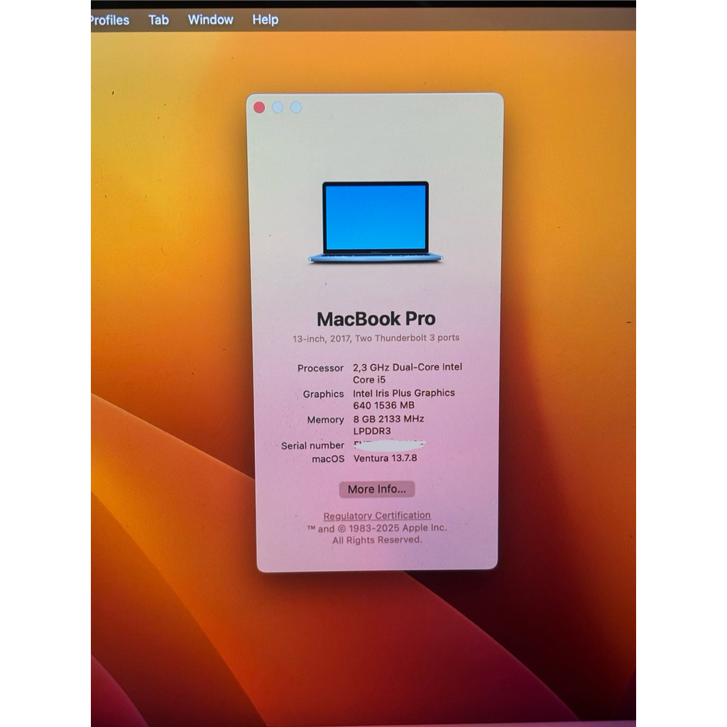 Laptop Macbook Pro 2017 Intel 1TB ssd second