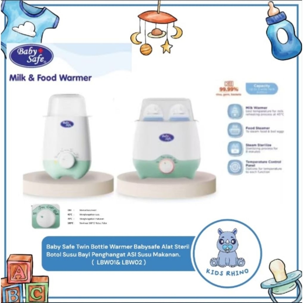 Baby Safe Twin Bottle Warmer Babysafe Alat Steril Botol Susu Bayi|Penghangat ASI Susu Makanan LBW01&