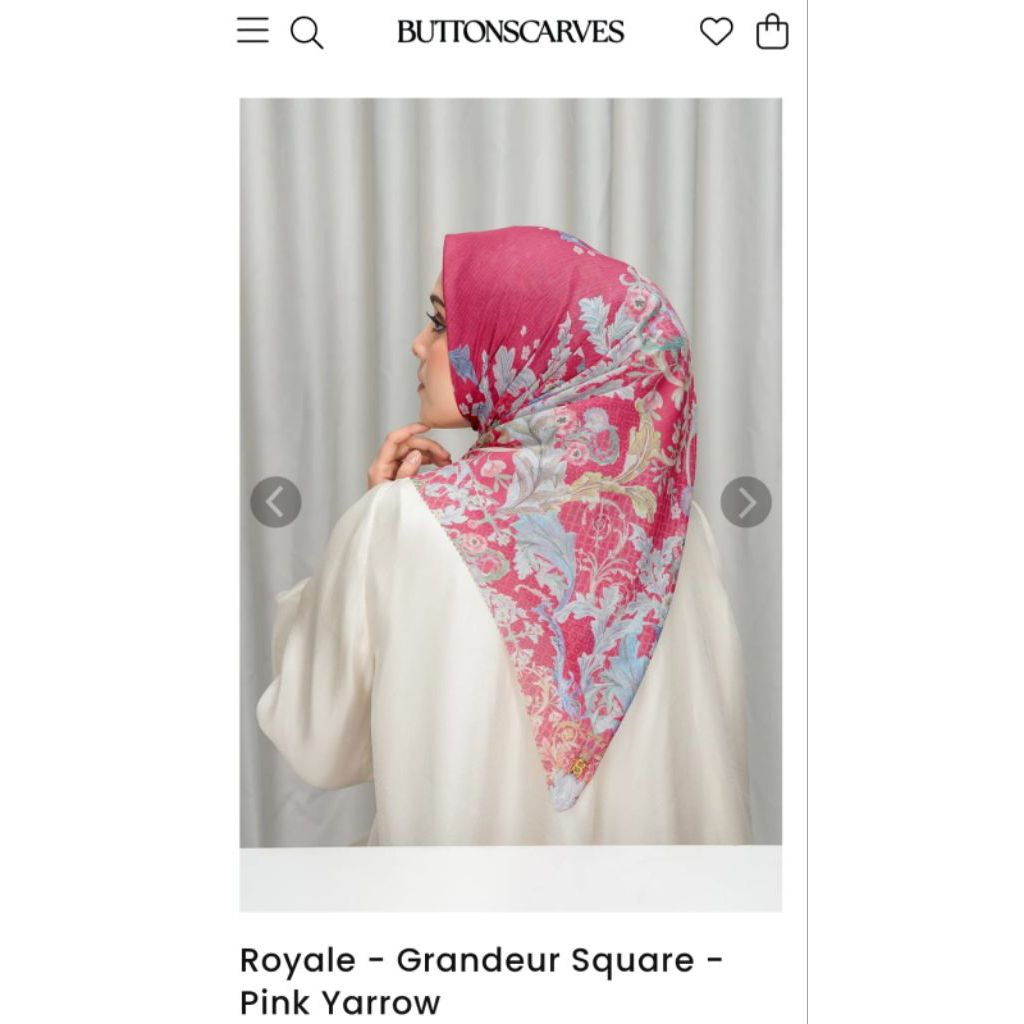 BS Buttonscarves - New - Royale - Grandeur Voile Square - Pink Yarrow