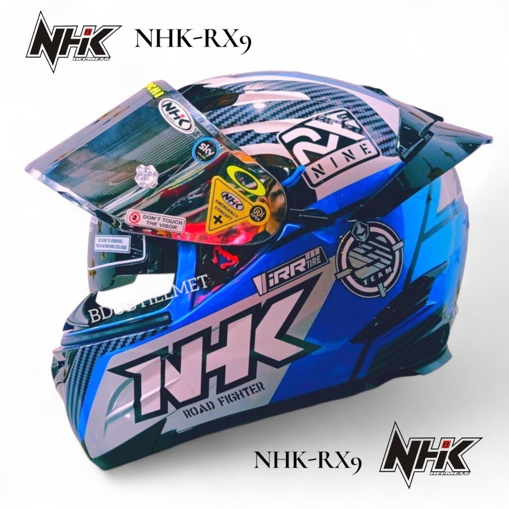 Helm NHK rx9 racer blue paket ganteng original NHK