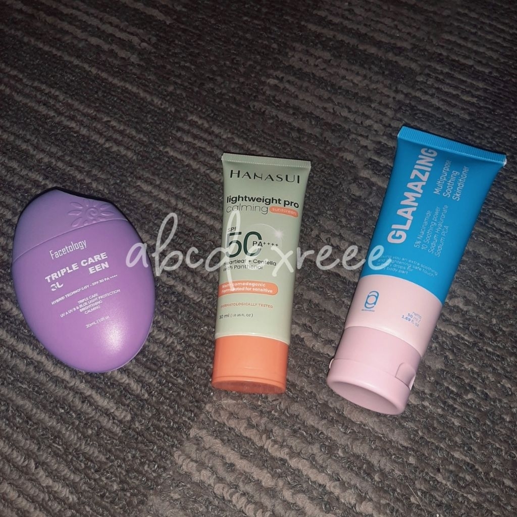 Preloved - Sunscreen by Facetology & Hanasui, Moisturizer by Glamazing