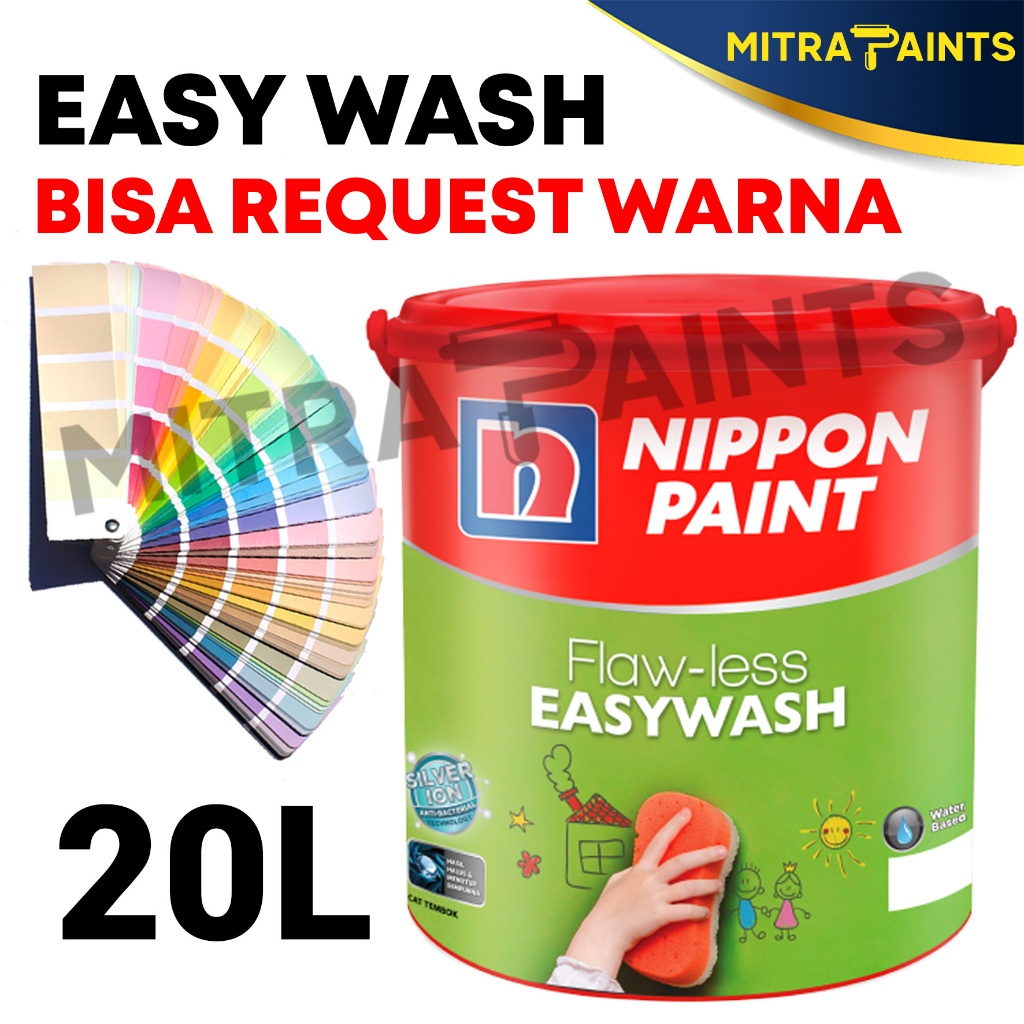 FLAWLESS EASY WASH NIPPON PAINT 20 LITER PAIL / CAT TEMBOK INTERIOR MATT / BISA REQUEST CUSTOM WARNA