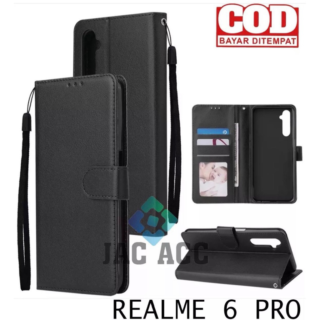 FLIP CASE HP PREMIUM UNTUK REALME 6 PRO LEATHER  FLIP CASE HP PREMIUM UNTUK REALME 6 PRO