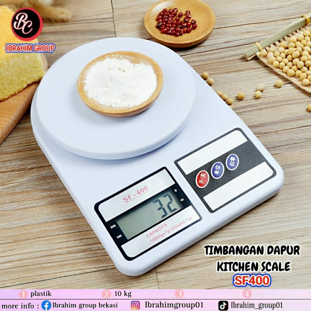 Timbangan Dapur Digital 10kg dengan LCD Besar, Presisi 1 Gram
