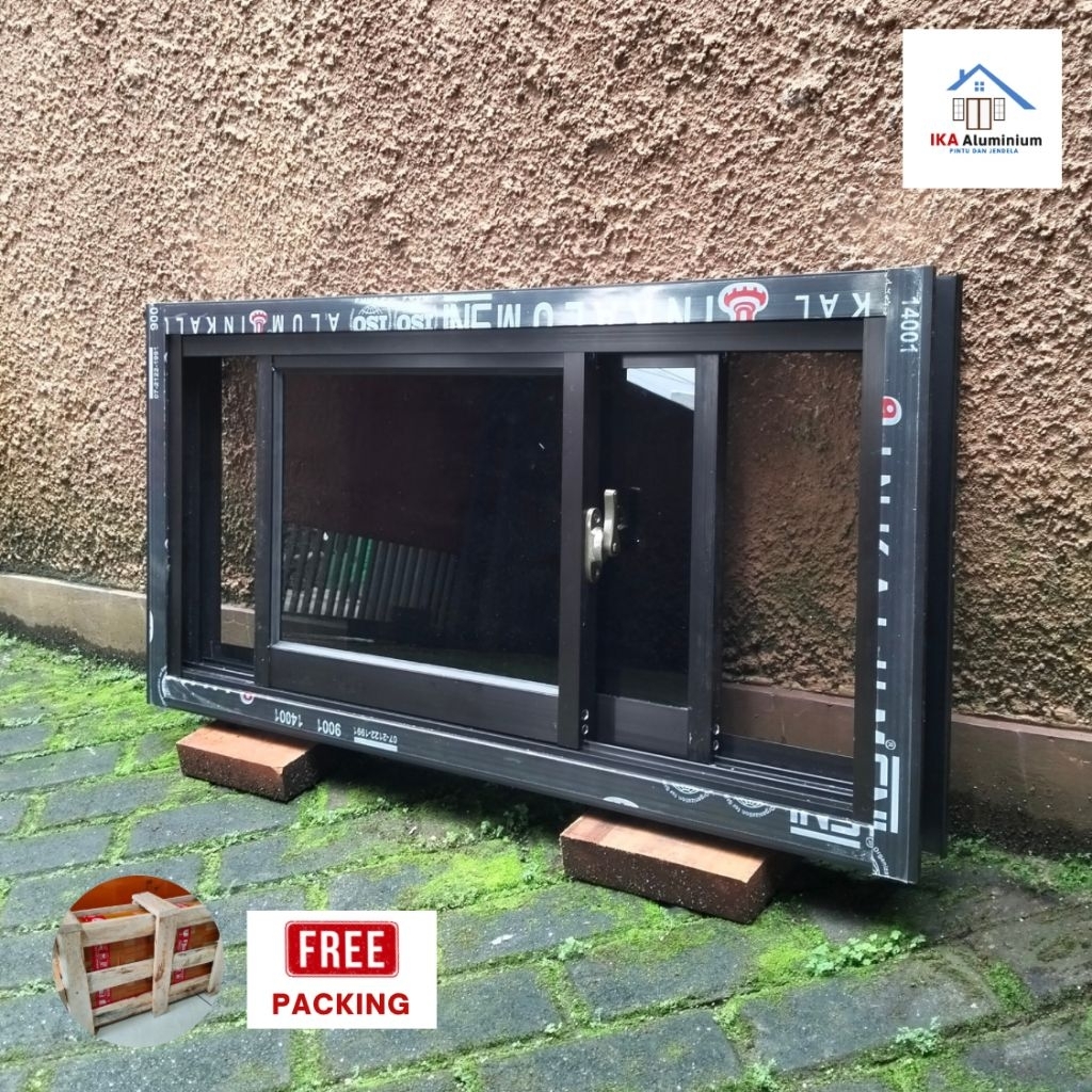jendela aluminium sliding 60cmx100cm