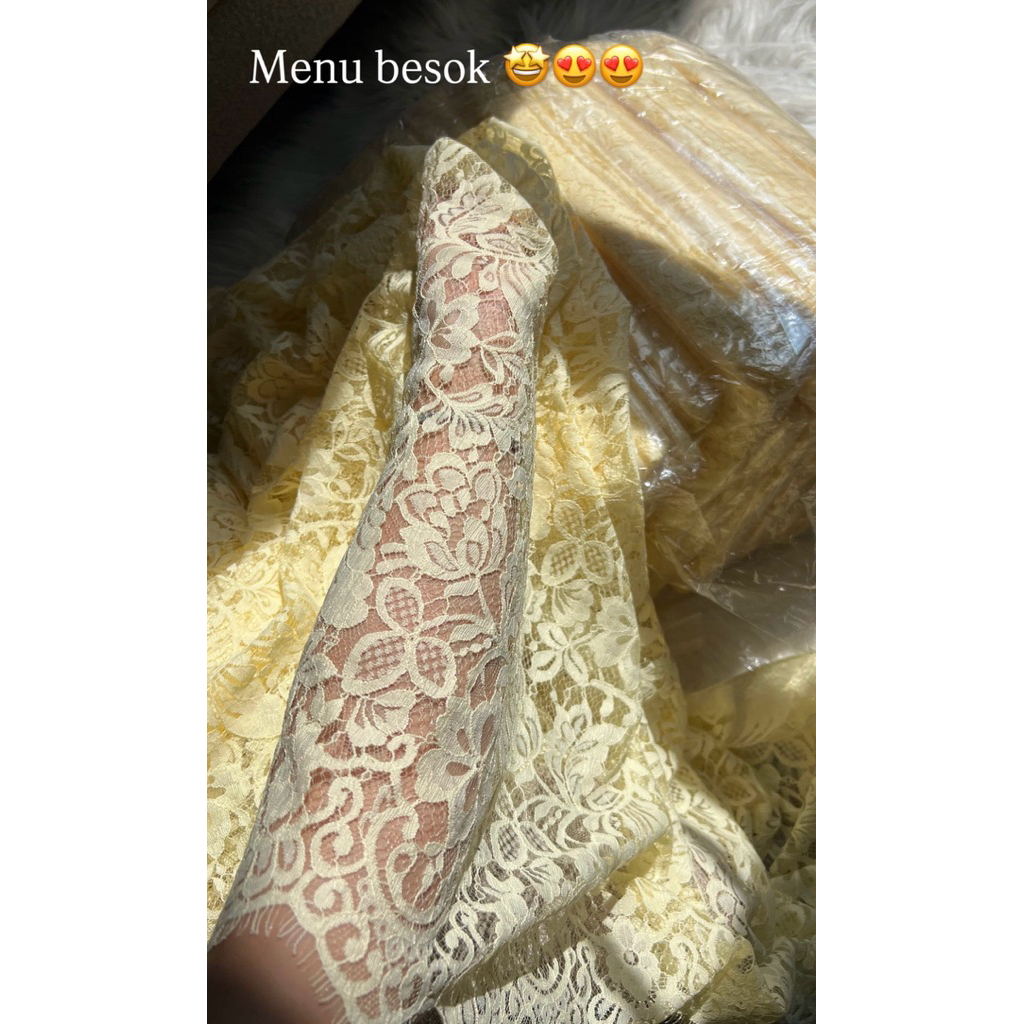 WBK || Kain Brokat Lace Import Yellow Butter