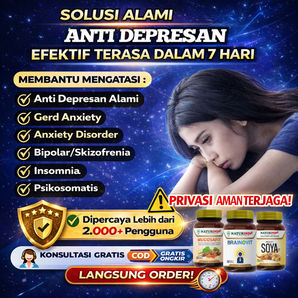 Obat Anti Depresan Anti Depresi Kecemasan Gerd Anxiety Skizofrenia Bipolar Brainovit Naturindo