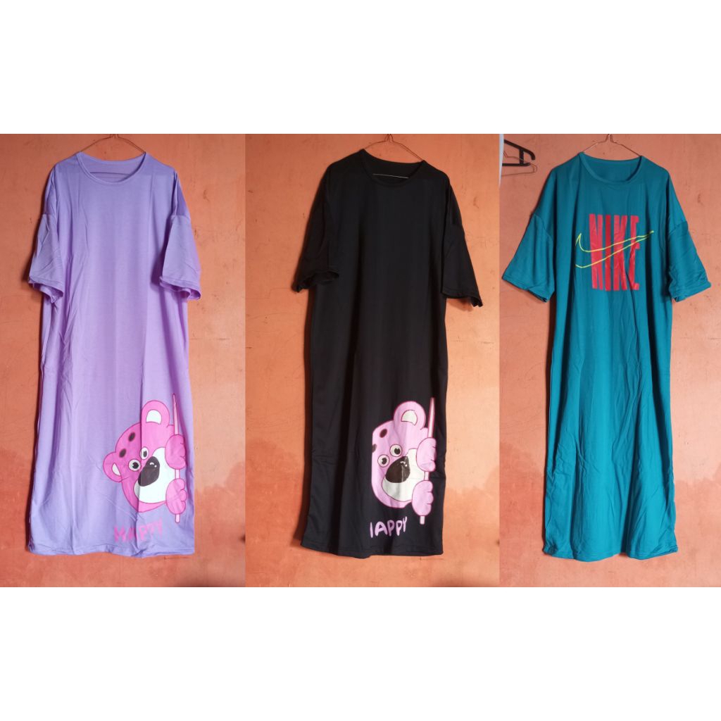 paket isi 3 dress wanita/ Dester wanita kaos