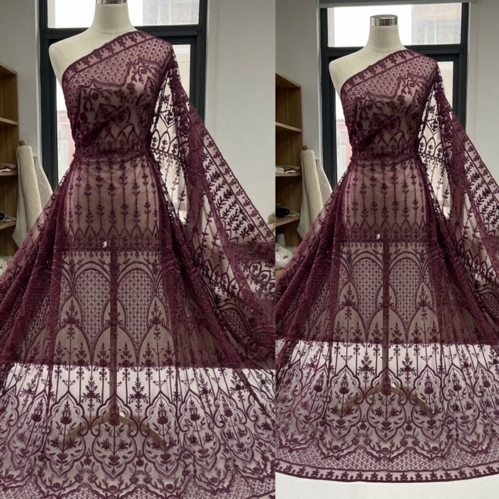 bahan kain tille brokat etnik