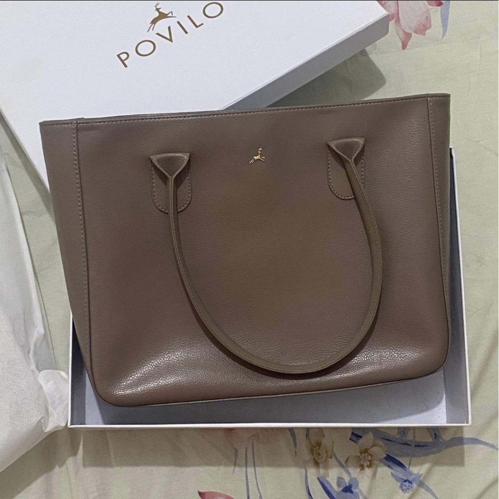 [PRELOVED] tote bag POVILO taupe