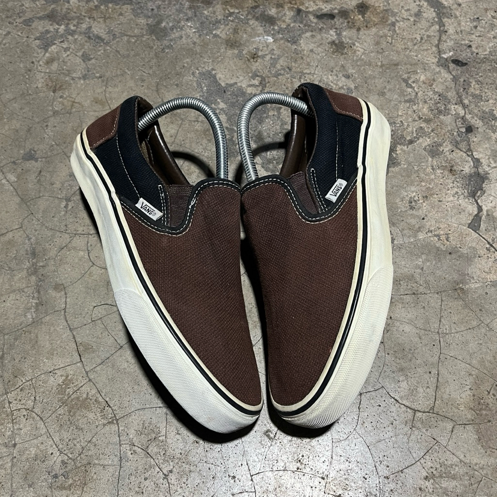Sepatu Vans Slip On Coffee Brown Black