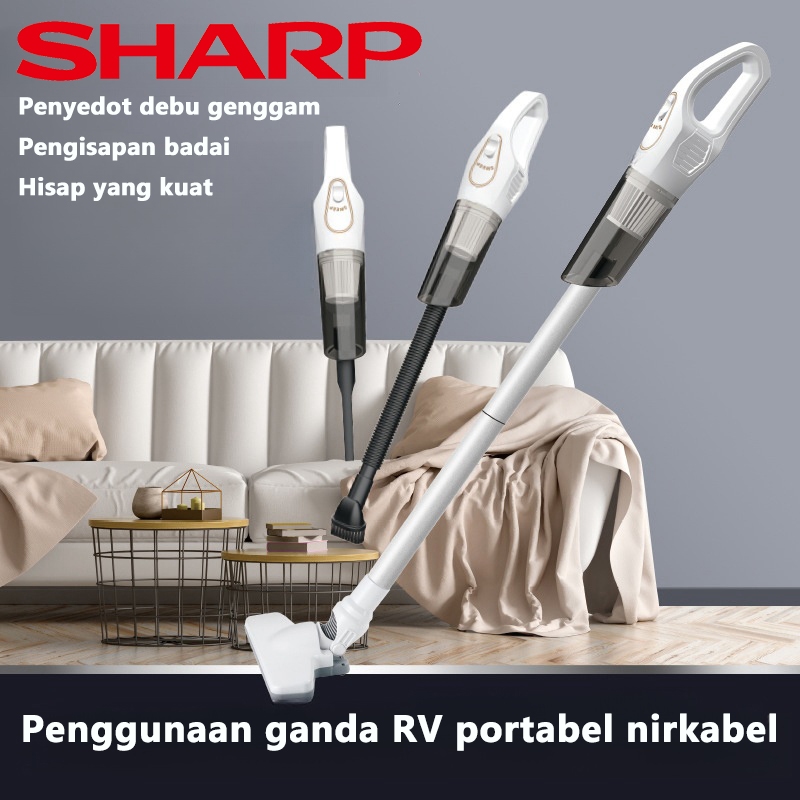 SHARP Vacuum Cleaner Portable Wireless Tanpa Kabel Cordless Charge Rechargeable Penyedot Hisap Debu 