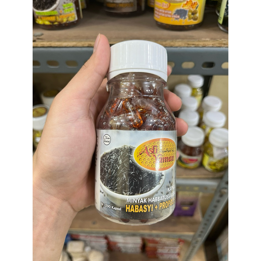 Habatussaudah habasyi /jinten hitam / nigellive sativa plus propolis asli yaman 200 kapsul