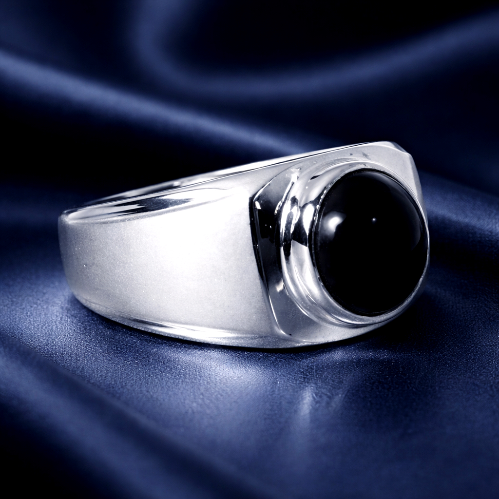 Cincin Perak 950 Asli SAN950 EB19 - Ring Emban Custom Handmade Batu Mulia Akik Permata