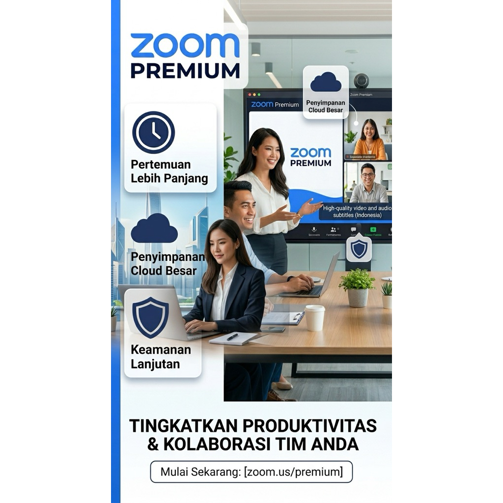 Upgrade ke Zoom Premium – Meeting Tanpa Batas 100 peserta