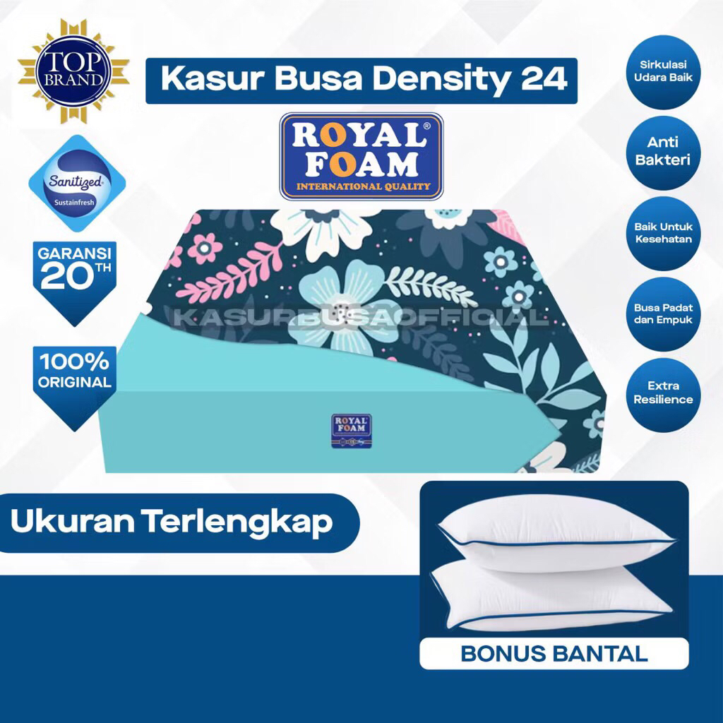 Kasur Busa Royal Foam D24 Light Green Garansi 20 Tahun Anti Kempes Tersedia Semua Ukuran