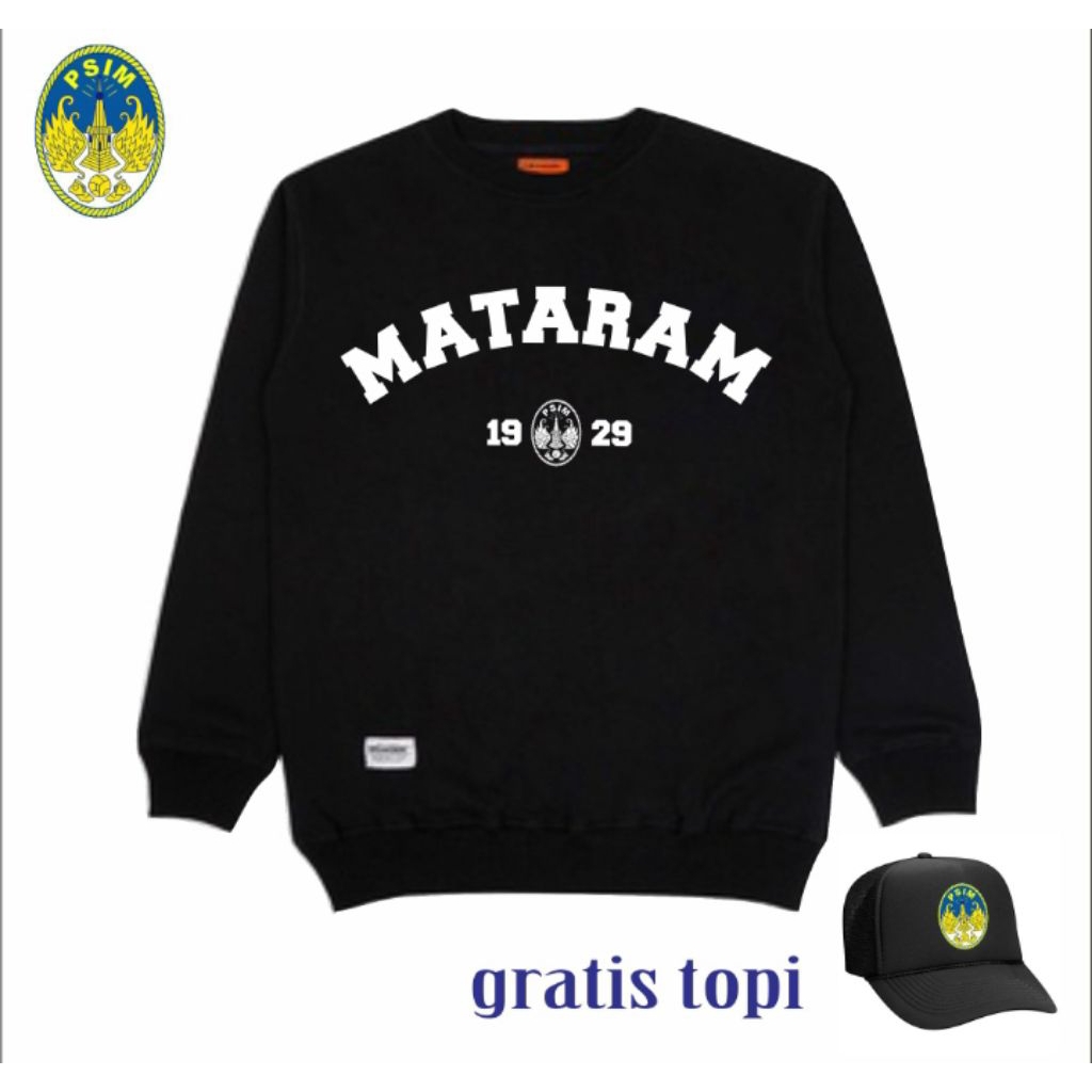 Sweater PSIM Yogyakarta GRATIS TOPI Black Laskar Mataram